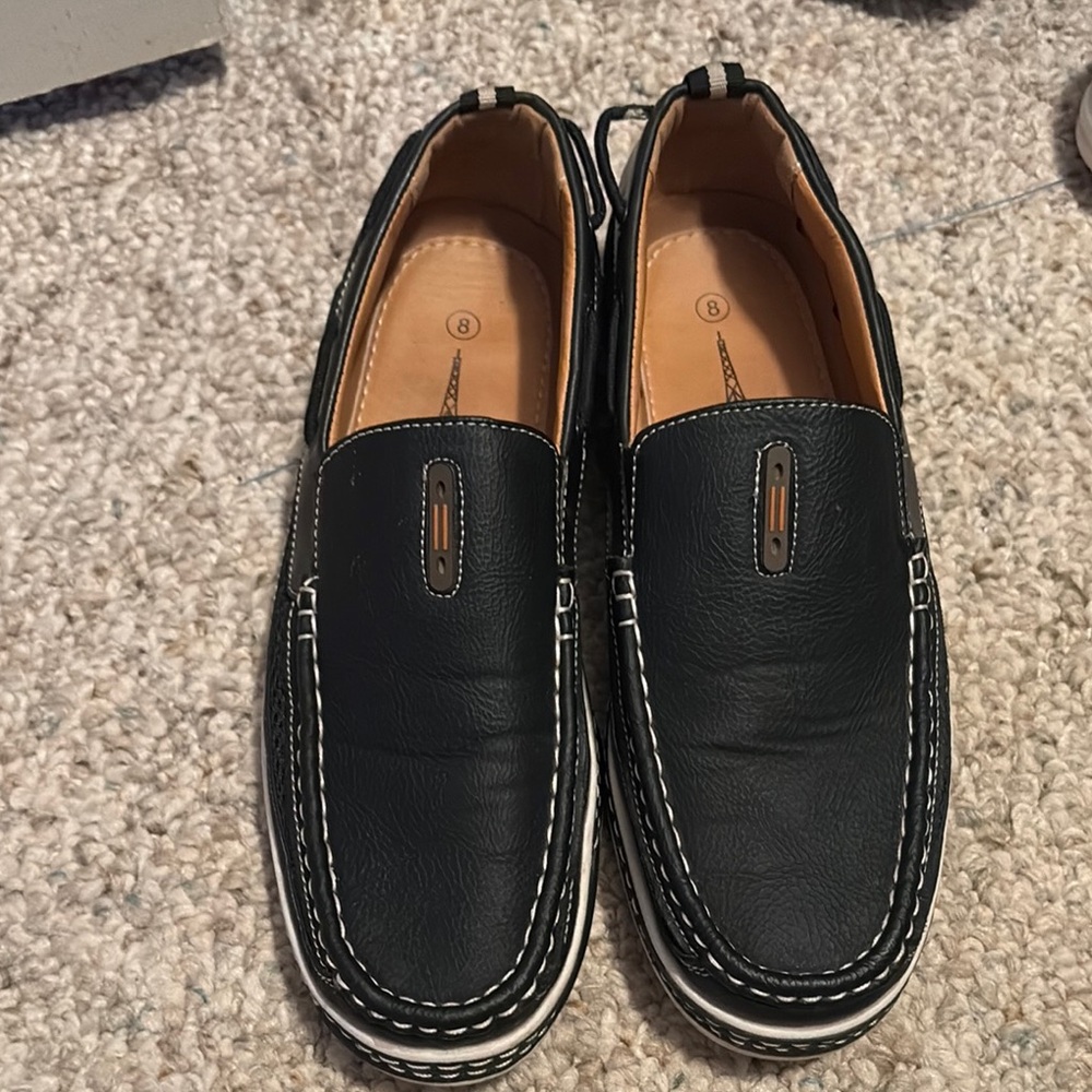 Men's Black Leather Loafers Sz 8 Enzo Romeo brand